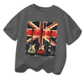 thumbnail image 5 of Shirts for Boys and Girls Vintage Guitar Union Jack Rock Guitarist T-Shirt for Kids Summer Fashion Tees (Grey 10-11 Years), 5 of 6