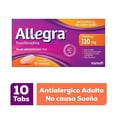 thumbnail image 1 of Antihistamínico Allegra 120 para Alergias Leves a Moderadas 10 tabletas 120 mg. Controla los Síntomas de la Alergia., 1 of 4