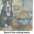thumbnail image 5 of Pit Bull Terrier Fall Kitchen Pumpkins Glass Cutting Board Large 12 in x 15 in, 5 of 5