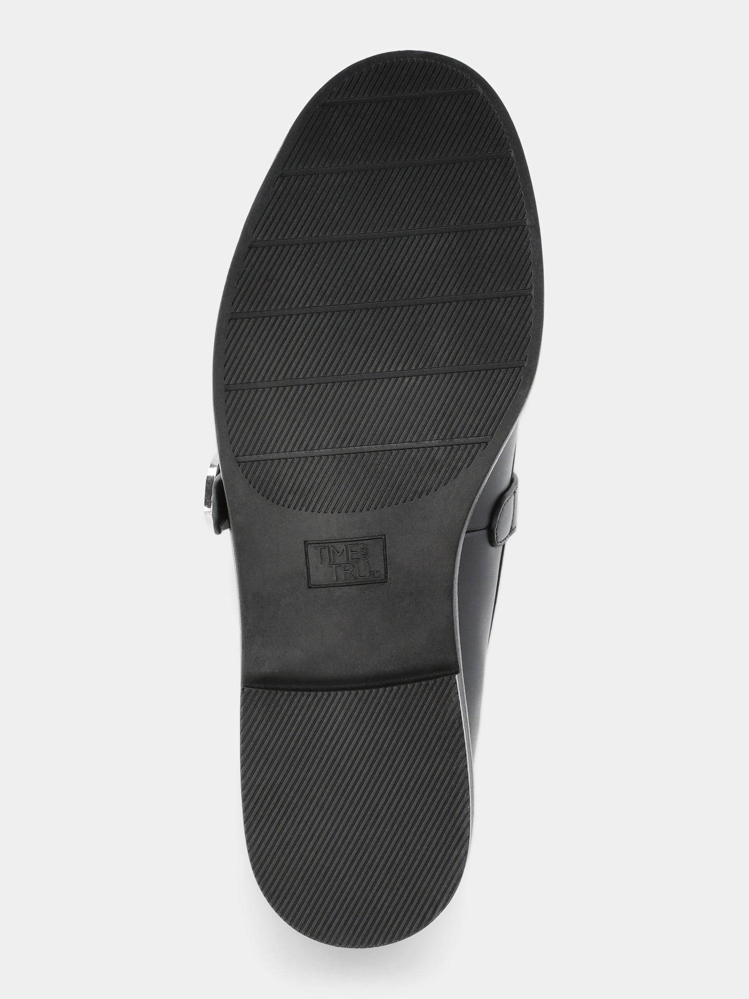 Time and Tru Women's Faux Leather T Strap Mary Jane Loafers