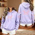 thumbnail image 4 of Hurxie Women's Graphic Hoodies Print Drawstring Long Sleeve Pocket Sweatshirt Pullover Tops, 4 of 6