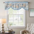 thumbnail image 6 of Blue Coastal Tie Up Valances Curtain, Adjustable Kitchen Eucalyptus Leaves Starfish Shells Retro Summer Valances for Windows Decor, Rod Pocket Short Curtains Set for Bedroom/Bathroom, 54"x18", 6 of 9