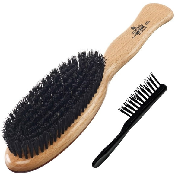 Kent Brosse à Vêtements CS1B, Dissolvant de Peluches pour Coton, Laine, Suède et Soie, Poils Noirs Purs Fabriqués à la Main, Dissolvant de Placage de Bois de Cerisier Bicolore