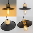 thumbnail image 2 of KAYYELAMP Adjusted Cable J-Type Track Lamp Wooden Base Black Shade Vintage Design Pendant Lighting for Kitchen Dining Room(No Bulb, Track), 2 of 7