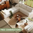 thumbnail image 6 of 140 '' Oversized U-Shaped Chaise Sofa Modern Modular Cloud Couch with Deep Seating Upholstered Sofa for Living Room Bedroom,No Assembly Required, White(Teddy Fabric), 6 of 9