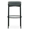 thumbnail image 4 of Set of 2 Avril Gray Boucle Backless Bar Stool with Black Metal Legs, 4 of 5