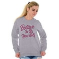 thumbnail image 5 of Cute Inspirational Motivation Alien Women Crewneck Sweatshirt Brisco Brands M, 5 of 6