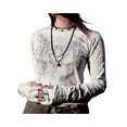 thumbnail image 4 of Qiylii Y2K Aesthetic Harajuku Print Top Long Sleeve Vintage Crop Tops Retro 90s Gothic Fairy Autumn Pullover Tee Streetwear, 4 of 9