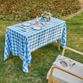 thumbnail image 4 of BALCONY & FALCON Rectangle Gingham Tablecloth Yarn Dyed Checkered Table Cloth for Dining, Sky Blue, 57" x 118", 4 of 7