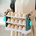 thumbnail image 4 of New Refrigerator Egg Storage Box Rotating Fridge Egg Holder Case Space-Saving Egg Organizer Container White, 4 of 8