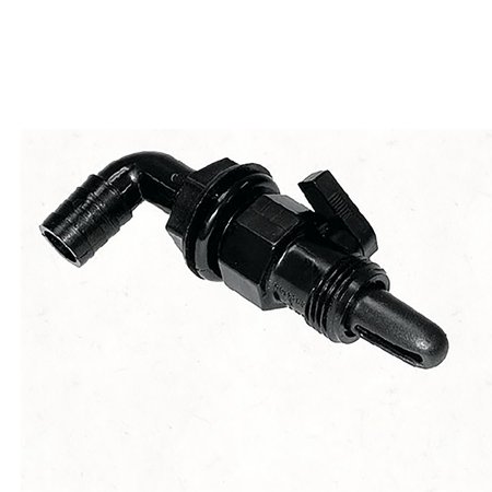 T-H Marine Supplies AHV-90-DP 0.75 in. Barbed 90 Degree Aerator Head with Shut-off Valve Black