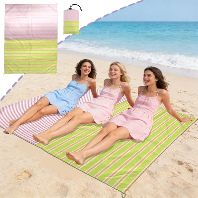 weibbin Microfiber Beach Blanket Double Sided Large Rectangular Thick Beach Mat Quick Dry Sand Free for Travel Pool Swimming 200x140cm