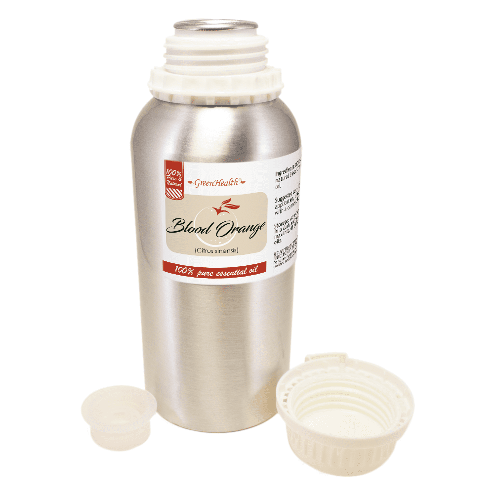 GreenHealth Blood Orange Essential Oil 16 fl oz (473 ml) Aluminum Bottle with Plug Cap