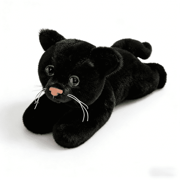 Realistic Cat Stuffed Animal 10.2 Inch Stuffed Animals Black Cat Plush Toy Doll Birthday Gift