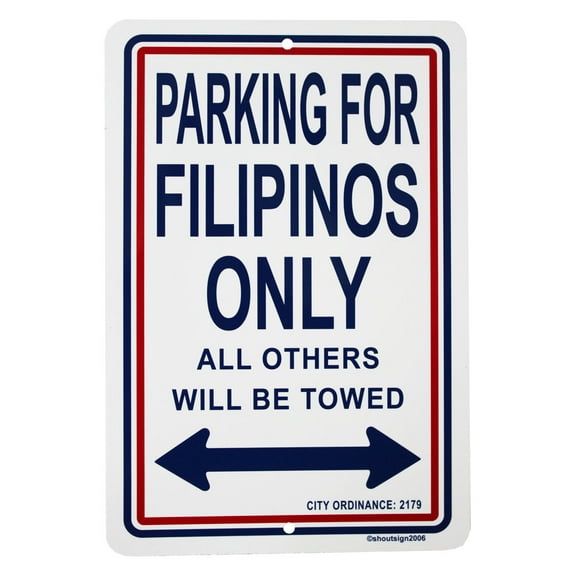 Philippines - 8" x 12" Metal Parking Sign