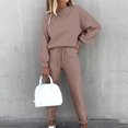 thumbnail image 2 of Edvintorg Two Piece Set Women Outfit 2023 Fall Winter Clearance Women's Solid Color Pullover Long Sleeve Top + Casual Pants 2 Piece Set, 2 of 7