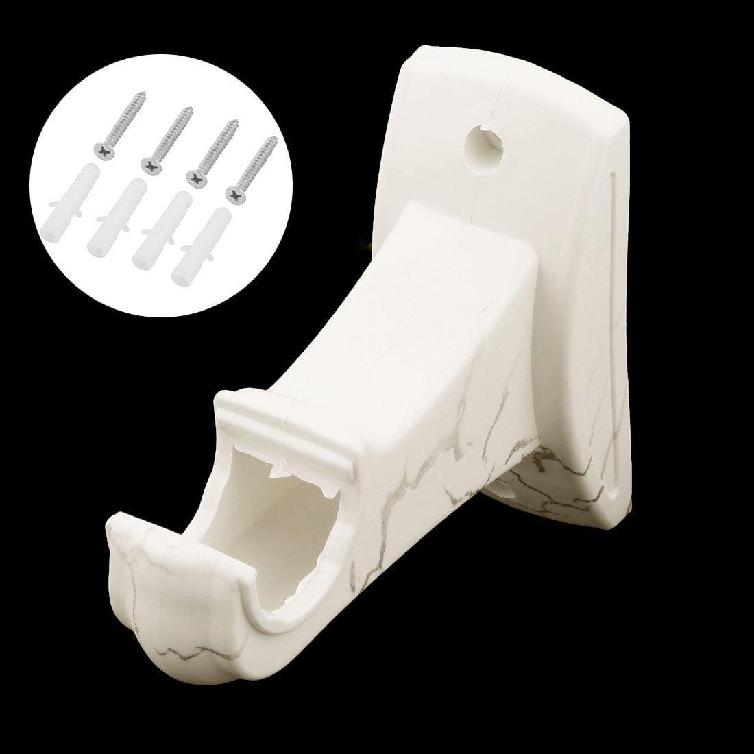 Home Office PVC Drapery Curtain Rod Holder Hanging Hook Bracket Beige