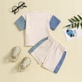 thumbnail image 2 of Xudanell Boy Baby Color Block Clothes Tshirt Stretchy Shorts Boys Beach Vacation Outfits Mamas Boy Outfit 18-24 Months, 2 of 7