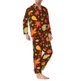 thumbnail image 2 of Disketp Autumn Leaves for Pajamas Set Long Sleeve Sleepwear Mens Button Down Nightwear Pj Sets-Large, 2 of 7