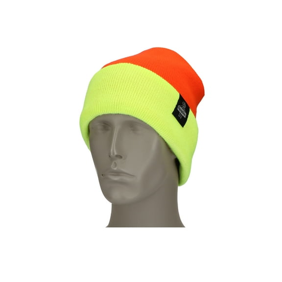 RefrigiWear HiVis Reversible Knit Cap - High Visibility Safety Beanie with Dual-Side Warmth