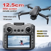 Brushless Motor RC Drones, Remote Control Screen, Optical Flow Positioning, HD Dual Cameras, 6-Ch Gyroscope, Foldable Drone Toy ,Toys Gifts,3 Battery,Black