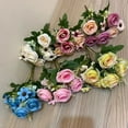 thumbnail image 4 of Artificial Flower Fake Peony Silk Flowers Rose Bouquet Plastic Bulk Flowers for Home Wedding Bride Bouquet Decor, 4 of 8