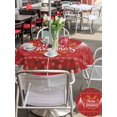 thumbnail image 4 of Outdoor Tablecloth with Umbrella Hole and Zipper, Christmas Elk Round Table Cloth 60 Inch Waterproof Tablecloth, Winter Snowflake Xmas Tree Leaf Red Picnic Table Cover for Patio Camping, 4 of 7