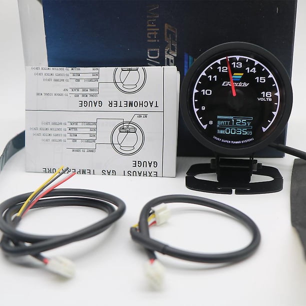 62mm 2.5" 7 Color Greddi Gauge Multi D/a Lcd Digital Display Fuel Pressure Oil Temp Turbo Boost Meter With Sensor