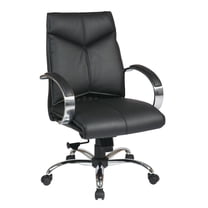 Deluxe Mid Back Black Executive Leather Office Chair