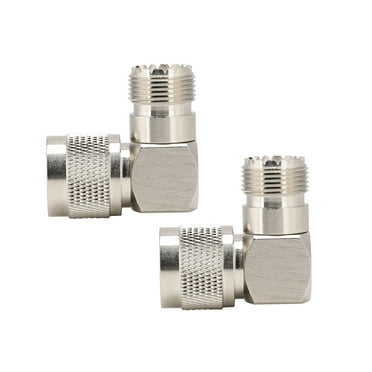 2-Pack N Male to UHF Female Elbow Adapter - RF Coaxial Adapter Connector for Radio Antenna
