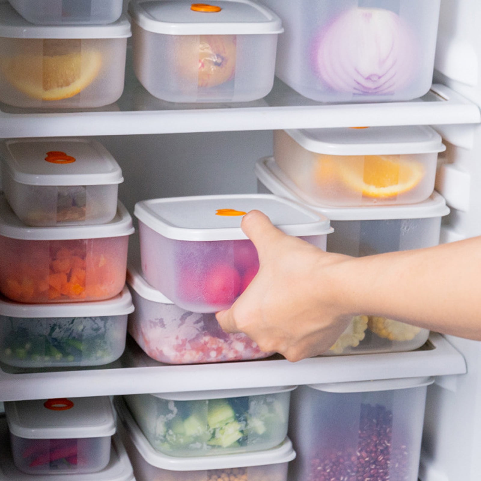 Details about   1x Refrigerator Organizer Bins Clear Plastic Pantry Food Storage Racks Holders 
