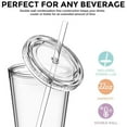 thumbnail image 2 of Double Walled Cup Plastic Clear with Lid and Straw L0Z0 Drinks 500ml-NEW, 2 of 9