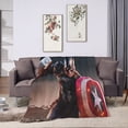 thumbnail image 5 of Manta del Capitán América, suave, acogedora, cálida y ligera, para sofá, cama, silla, camping, viajes, decoración, picnic, 50 x 40 pulgadas, 5 of 5