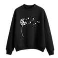 thumbnail image 1 of CEHVOM Femmes Mode Décontractée Imprimé Col Rond Ample Manches Longues Hauts Courts Blouse Chandails Sans Capuche Liquidation, 1 of 5