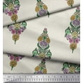 thumbnail image 2 of Soimoi Poly Georgette Fabric Leaves & Floral Block Fabric Prints by Yard 52 Inch Wide, 2 of 3
