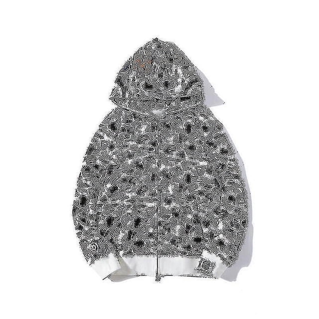 Mens Hoodie Camo Loose Zipper Jacket Sweatershirt For Men Boy_fs