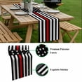 thumbnail image 5 of Red American Flag Table Runner - 120 Inch Long, Kitchen Dining Table Runner Dresser Scarves, Black White Striped US Flag Stars Farmhouse Decor for Coffee Tables Wedding Party Banquet, 5 of 8