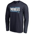 thumbnail image 2 of Men's Navy Minnesota Timberwolves Onside Stripe Long Sleeve T-Shirt, 2 of 3