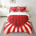 thumbnail image 2 of Feelyou Valentine's Day Rose Bedding Comforter Set 7 Pieces, Romantic Love Heart Full Bedding Set, Chic Red Stripes Abstract Reversible Fitted Sheet Flat Sheet, Luxury Bedroom Decor, 2 of 7