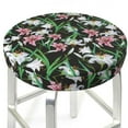 thumbnail image 3 of Kdxio Lilies Flowers Print Stool Covers Round,Stretch Round Bar Stool Covers Washable Bar Stool Cushion Slipcover for 12-15 Inch Chair, 3 of 7