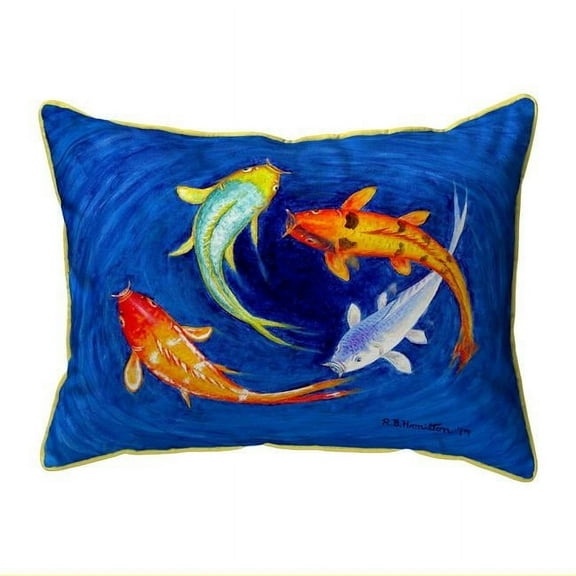 Betsy Drake SN857 11 x 14 in. Swirling Koi Small Indoor & Outdoor Pillow