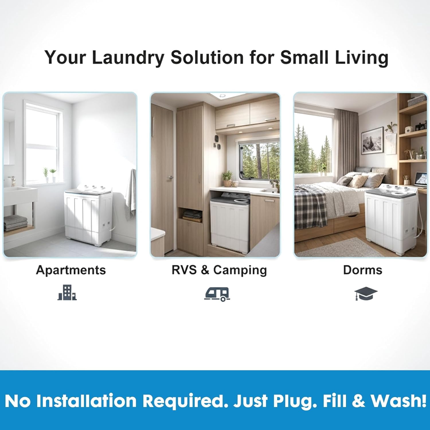 Portable Washing Machine, 14lbs Twin Tub Washer Mini Compact Laundry Machine with Drain Pump,Compact Washer for Home Dorm Apartment,Grey
