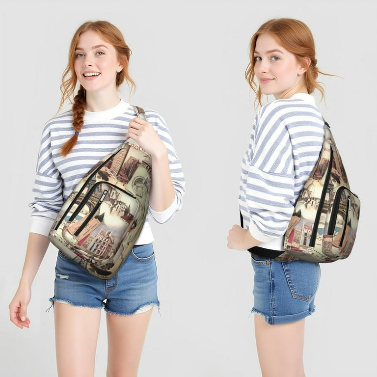 best girl boho travel backpack Vintage Parisian Travel Sling Backpack – Girly Pink Boho Crossbody Bag for  Women, Ideal for Beach, Adventure, Vacation & Airplane Journeys