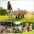 thumbnail image 5 of GVDV Collapsible Folding Wagon, 560LBS Large Heavy Duty Utility Cart with All-Terrain Wheels and Adjustable Handles for Shopping, Camping, Sports, Outdoor, Beach, Orange, 5 of 9