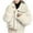 White, variant on Women's Fleece Jacket Sherpa Lined Puffer Long Sleeve Button Down Cropped Coat Quilted Fuzzy Warm Winter Coats Outerwear (M, White)