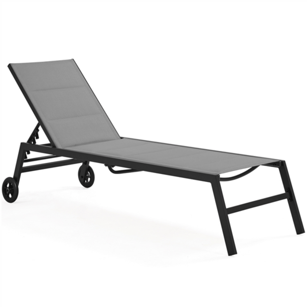 2Person Porch Glider w/Center Table, Double Glider Bench, Breathable