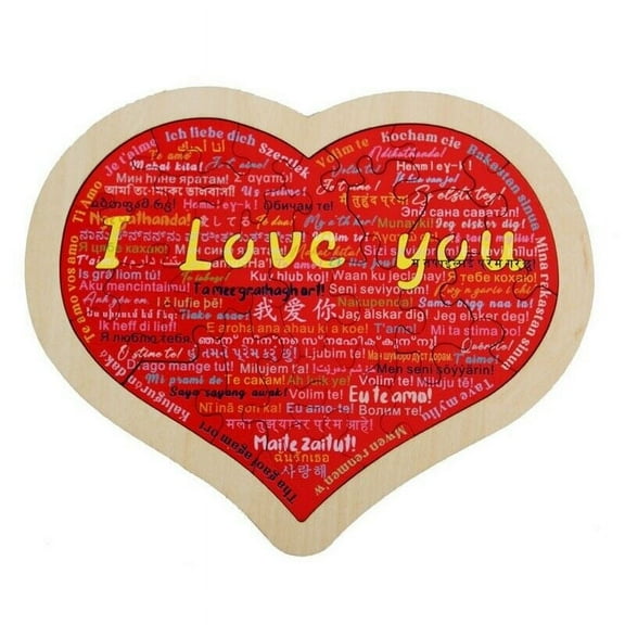WEISIPU Wooden Heart Puzzle Say I Love You in 100 Languages Jigsaw Puzzle Valentine's Day Gifts for Lovers, Unique Anniversary for Wife & Husband, Wedding Supplies