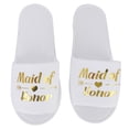 thumbnail image 4 of 5 pares de pantuflas desechables con estampado de letras para hotel, bodas, fiestas, accesorios de fotografía y dama de honor., 4 of 12