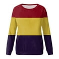 thumbnail image 4 of CLOISE Sweatshirt Womens Color Block Pullover Sweatshirts Crewneck Long Sleeve Hoodies Shirts Yellow Basic Tees With Pockets Fall Fashion Y2k Clothes 2XL, 4 of 5