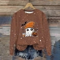 thumbnail image 1 of Ailaofu Women's Halloween Printed Round Neck Casual Sports Long Sleeve Sweatshirt Top Sweatshirt Loose Soft Long Sleeve Pullover Tops, 1 of 6
